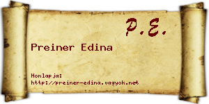 Preiner Edina névjegykártya
